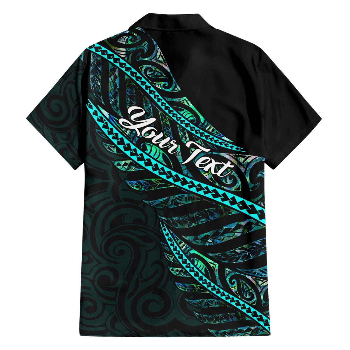 Personalised Aotearoa Hawaiian Shirt Silver Fern Mix Paua Shell Polynesian Pattern LT01 - Polynesian Pride