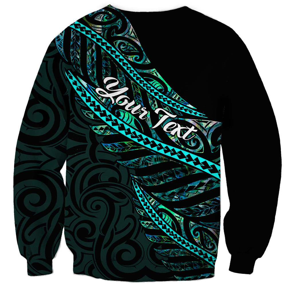 Personalised Aotearoa Sweatshirt Silver Fern Mix Paua Shell Polynesian Pattern LT01 - Polynesian Pride