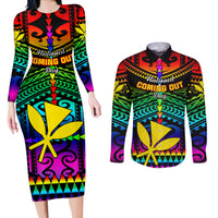 personalised-hawaii-couples-matching-long-sleeve-bodycon-dress-and-long-sleeve-button-shirts-kanaka-maoli-kakau-2023-national-coming-out-day