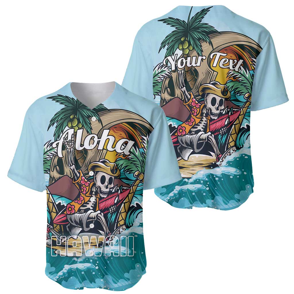 Personalized Aloha Hawaii Skeleton Baseball Jersey Tropical Summer Vibe