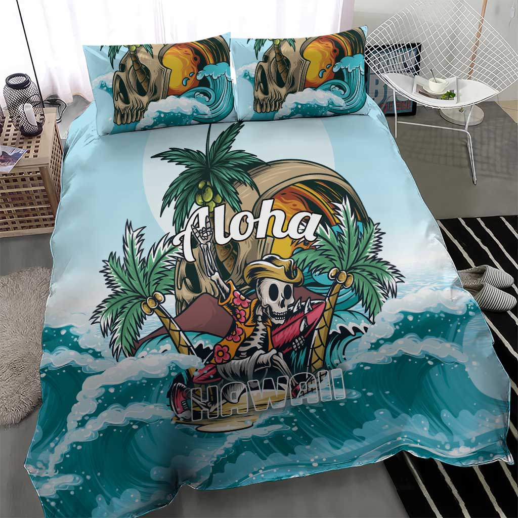 Aloha Hawaii Skeleton Bedding Set Tropical Summer Vibe