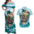 Personalized Aloha Hawaii Skeleton Couples Matching Off Shoulder Maxi Dress and Hawaiian Shirt Tropical Summer Vibe