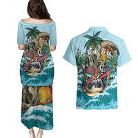 Personalized Aloha Hawaii Skeleton Couples Matching Puletasi and Hawaiian Shirt Tropical Summer Vibe LT01 - Polynesian Pride