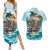 Personalized Aloha Hawaii Skeleton Couples Matching Summer Maxi Dress and Hawaiian Shirt Tropical Summer Vibe