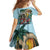 Personalized Aloha Hawaii Skeleton Family Matching Long Sleeve Bodycon Dress and Hawaiian Shirt Tropical Summer Vibe