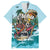 Personalized Aloha Hawaii Skeleton Family Matching Long Sleeve Bodycon Dress and Hawaiian Shirt Tropical Summer Vibe