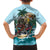 Personalized Aloha Hawaii Skeleton Family Matching Off The Shoulder Long Sleeve Dress and Hawaiian Shirt Tropical Summer Vibe