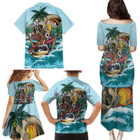 Personalized Aloha Hawaii Skeleton Family Matching Puletasi and Hawaiian Shirt Tropical Summer Vibe LT01 - Polynesian Pride