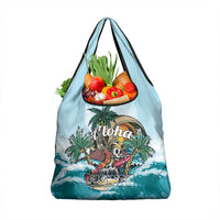 Aloha Hawaii Skeleton Grocery Bag Tropical Summer Vibe LT01 1-pack One Size Blue - Polynesian Pride