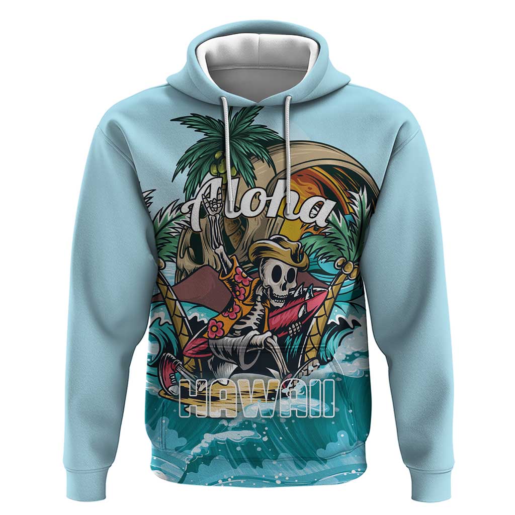 Personalized Aloha Hawaii Skeleton Hoodie Tropical Summer Vibe