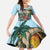 Personalized Aloha Hawaii Skeleton Kid Short Sleeve Dress Tropical Summer Vibe