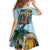 Personalized Aloha Hawaii Skeleton Kid Short Sleeve Dress Tropical Summer Vibe