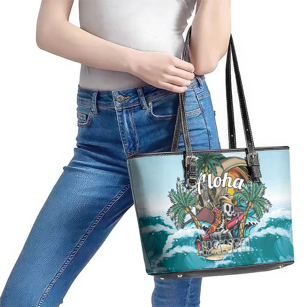 Aloha Hawaii Skeleton Leather Tote Bag Tropical Summer Vibe LT01 - Polynesian Pride