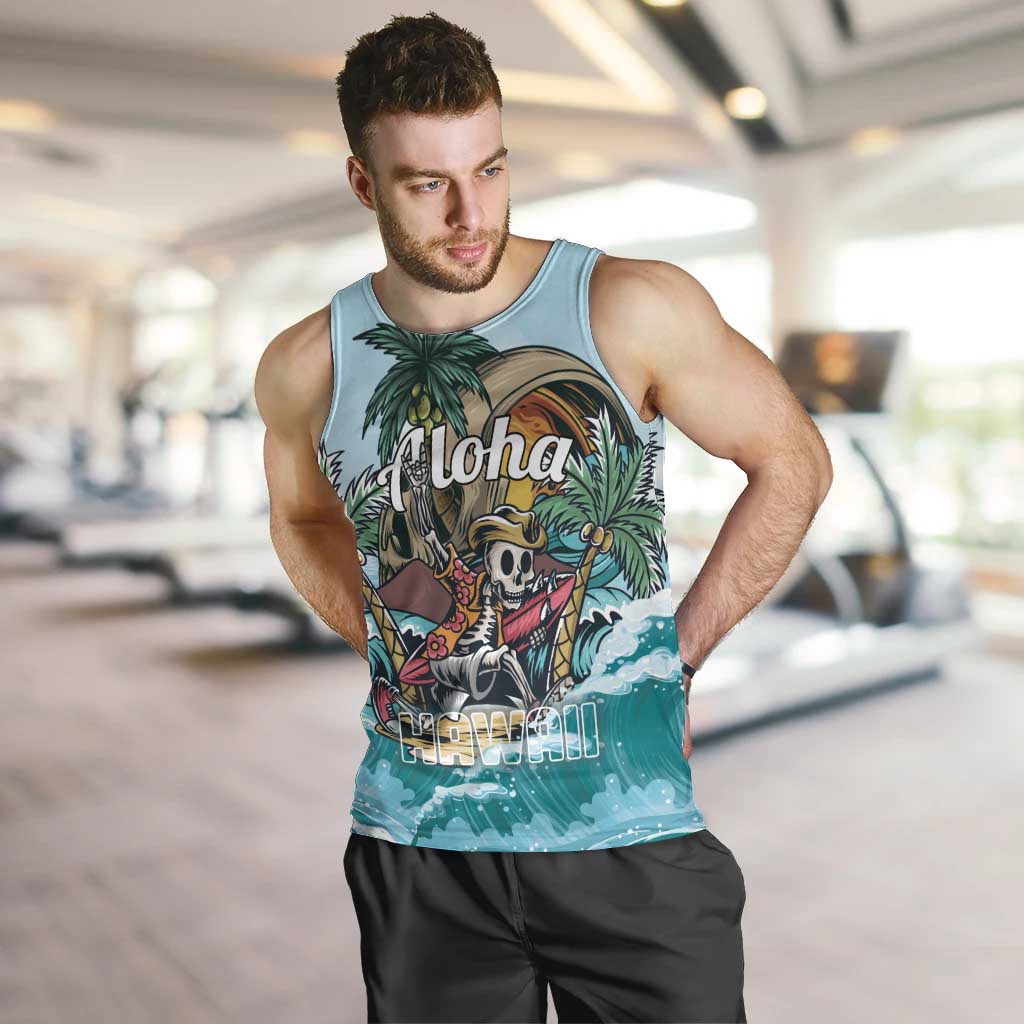 Personalized Aloha Hawaii Skeleton Men Tank Top Tropical Summer Vibe