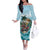 Personalized Aloha Hawaii Skeleton Off The Shoulder Long Sleeve Dress Tropical Summer Vibe