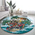 Aloha Hawaii Skeleton Round Carpet Tropical Summer Vibe