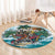 Aloha Hawaii Skeleton Round Carpet Tropical Summer Vibe