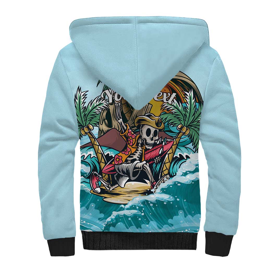 Personalized Aloha Hawaii Skeleton Sherpa Hoodie Tropical Summer Vibe LT01 - Polynesian Pride