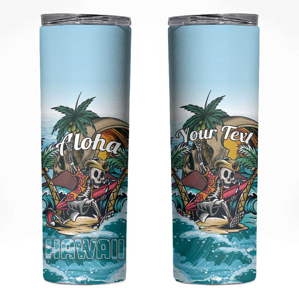 Personalized Aloha Hawaii Skeleton Skinny Tumbler Tropical Summer Vibe