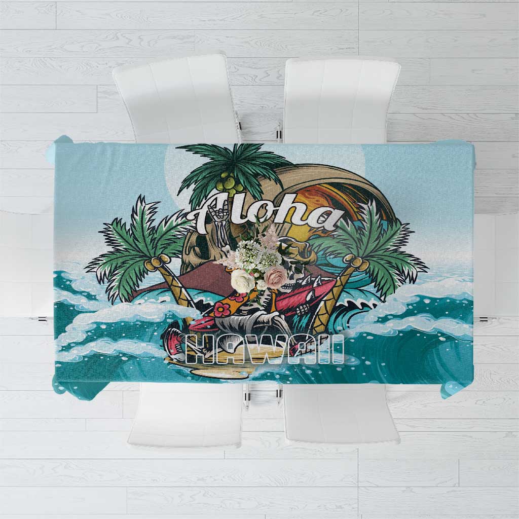 Aloha Hawaii Skeleton Tablecloth Tropical Summer Vibe