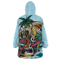 Personalized Aloha Hawaii Skeleton Wearable Blanket Hoodie Tropical Summer Vibe LT01 - Polynesian Pride