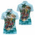 Personalized Aloha Hawaii Skeleton Women Polo Shirt Tropical Summer Vibe