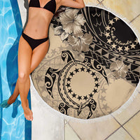 Cook Islands Turtle Beach Blanket Stars and Hibiscus - Beige LT01 - Polynesian Pride