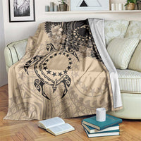 Cook Islands Turtle Blanket Stars and Hibiscus - Beige LT01 Beige - Polynesian Pride
