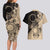 Cook Islands Turtle Couples Matching Long Sleeve Bodycon Dress and Hawaiian Shirt Stars and Hibiscus - Beige