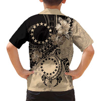 Cook Islands Turtle Hawaiian Shirt Stars and Hibiscus - Beige LT01 - Polynesian Pride