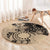 Cook Islands Turtle Round Carpet Stars and Hibiscus - Beige