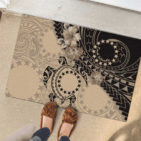 Cook Islands Turtle Rubber Doormat Stars and Hibiscus - Beige LT01 - Polynesian Pride
