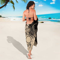 Cook Islands Turtle Sarong Stars and Hibiscus - Beige