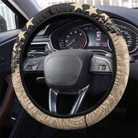 Cook Islands Turtle Steering Wheel Cover Stars and Hibiscus - Beige LT01 - Polynesian Pride