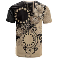 Cook Islands Turtle T Shirt Stars and Hibiscus - Beige LT01 - Polynesian Pride