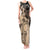 Cook Islands Turtle Tank Maxi Dress Stars and Hibiscus - Beige