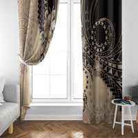 Cook Islands Turtle Window Curtain Stars and Hibiscus - Beige LT01 - Polynesian Pride