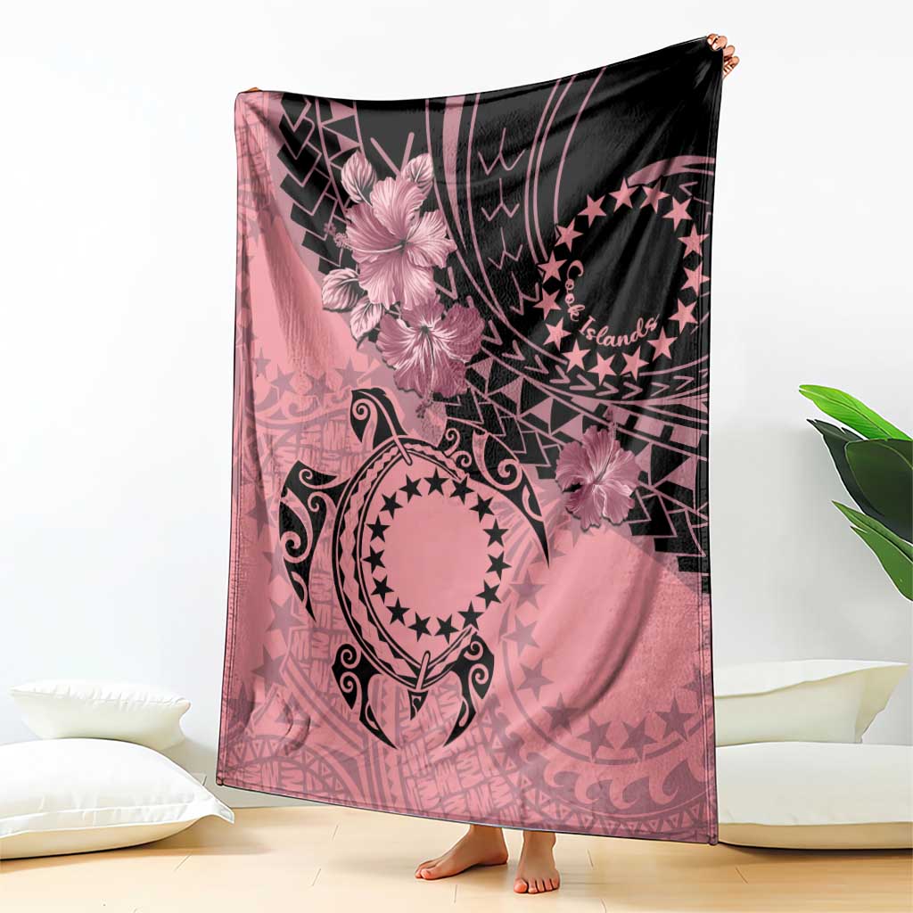 Cook Islands Turtle Blanket Stars and Hibiscus - Pink LT01 - Polynesian Pride