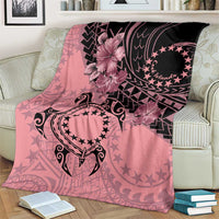 Cook Islands Turtle Blanket Stars and Hibiscus - Pink LT01 - Polynesian Pride