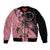 Cook Islands Turtle Bomber Jacket Stars and Hibiscus - Pink