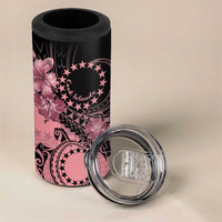 Cook Islands Turtle 4 in 1 Can Cooler Tumbler Stars and Hibiscus - Pink