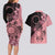 Cook Islands Turtle Couples Matching Long Sleeve Bodycon Dress and Hawaiian Shirt Stars and Hibiscus - Pink