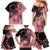 Cook Islands Turtle Family Matching Mermaid Dress and Hawaiian Shirt Stars and Hibiscus - Pink