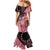 Cook Islands Turtle Family Matching Mermaid Dress and Hawaiian Shirt Stars and Hibiscus - Pink