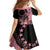 Cook Islands Turtle Family Matching Off Shoulder Maxi Dress and Hawaiian Shirt Stars and Hibiscus - Pink