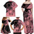 Cook Islands Turtle Family Matching Off Shoulder Maxi Dress and Hawaiian Shirt Stars and Hibiscus - Pink