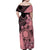 Cook Islands Turtle Family Matching Off Shoulder Maxi Dress and Hawaiian Shirt Stars and Hibiscus - Pink