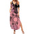 Cook Islands Turtle Family Matching Summer Maxi Dress and Hawaiian Shirt Stars and Hibiscus - Pink