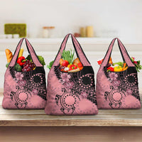 Cook Islands Turtle Grocery Bag Stars and Hibiscus - Pink LT01 3-pack One Size Pink - Polynesian Pride