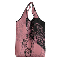 Cook Islands Turtle Grocery Bag Stars and Hibiscus - Pink LT01 - Polynesian Pride